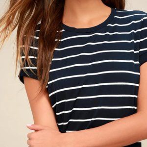 🎉 4 for $25 🎉 Lulus Striped Black and White T-Shirt Women's Size Small